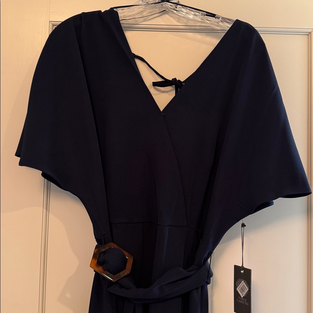 Vince Camuto Paradise Chic classic navy jumpsuit - Picture 3 of 8